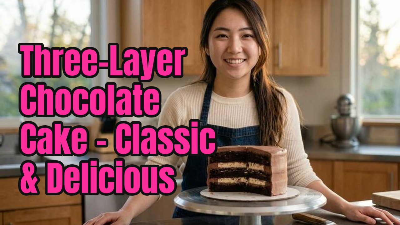 Baking a Classic Three-Layer Chocolate Cake from Scratch